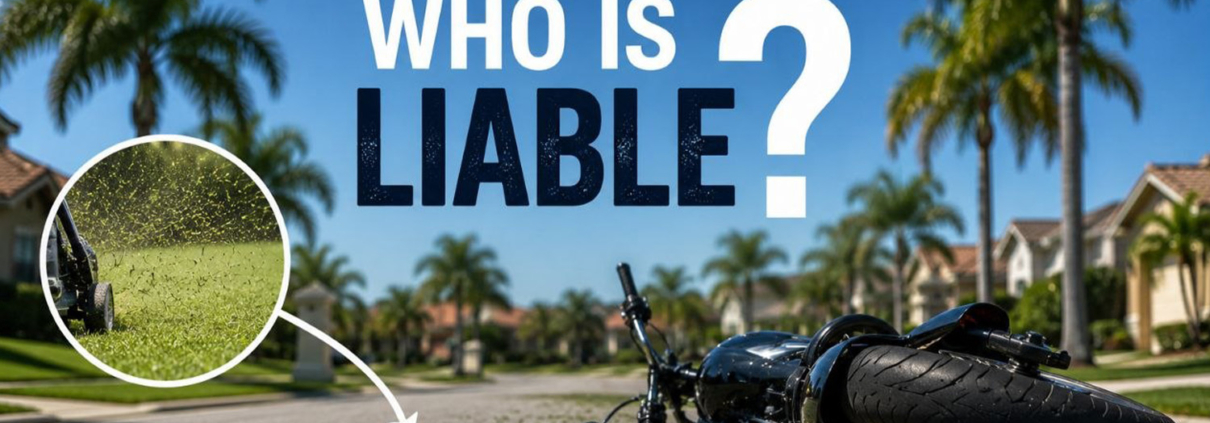 Grass Clippings on the Road and a Harley Crash
