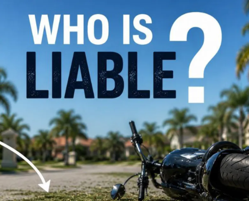 Grass Clippings on the Road and a Harley Crash